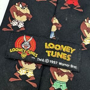 Looney Tunes Tasmanian Devil  Taz Men's 4 inch Classic Necktie Black Multicolor